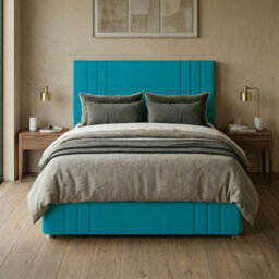 "Adore Designs Rio Plush Velvet Divan Bed, 50"" Headboard, & Footboard - 6Ft Super King - Mallard - 4 Drawers" - thumbnail 1