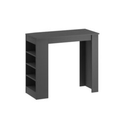 Decortie Swallow Modern Kitchen Bar Dining Table Anthracite Grey With 4-Tier Storage Shelves H 102Cm - thumbnail 2