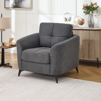 More4Homes Solna Modern Scandi Style Fabric Living Room Chair (Charcoal) - image 1