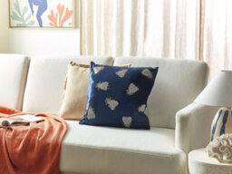 Beliani Throw Cushion Pentas Velvet 45 X 45 Cm Navy Blue Animal Pattern - thumbnail 2