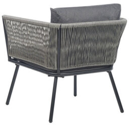 Beliani Bistro Set With Cushions Gargano Pe Rattan Grey - thumbnail 6