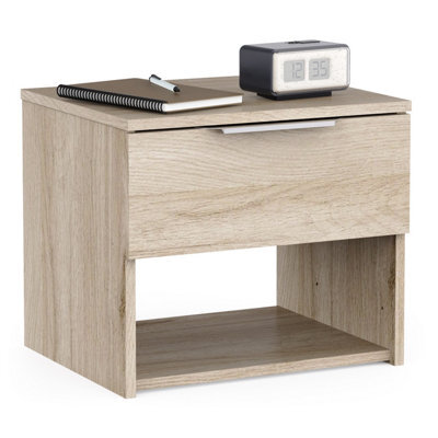 FurniComp LTD Furnicomp Chicago 1 Drawer Bedside Table - Kronberg Oak - image 1