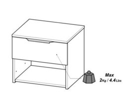 FurniComp LTD Furnicomp Chicago 1 Drawer Bedside Table - Kronberg Oak - thumbnail 7