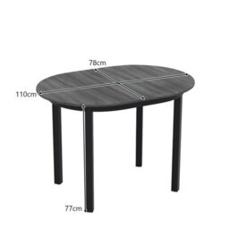 Gainoom Wooden Dining Table For 2-4 People 110 X 78 Cm Oval Kitchen Table-Grey - thumbnail 3