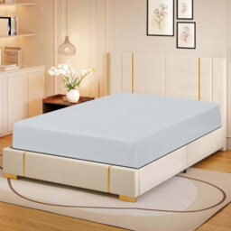 Bedlooms King Fitted Sheet 30Cm Extra Deep-Brushed Microfiber Deep Pocket Elasticated Fitted Bed Sheets Silver, 152X200Cm