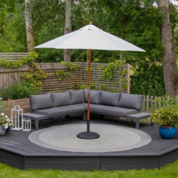 Kratos 2.5M Wooden Parasol In Beige