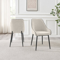 Furniturebox Uk Novara 100Cm Black Top Black Leg Round Dining Table & 4 Cream Beaumont Chairs - thumbnail 8