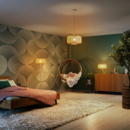 Osram Decor Paper Bale Floor Lamp E27 Beige Boho Style Standing Light - thumbnail 5
