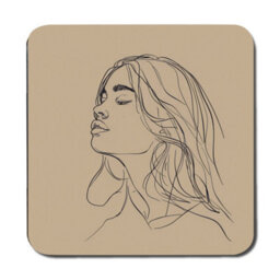 Benjamin Tate Design Line Art Placemat Coaster Set Luxe Wood Bottom Designer Artwork Limited Edition Exclusive - thumbnail 3
