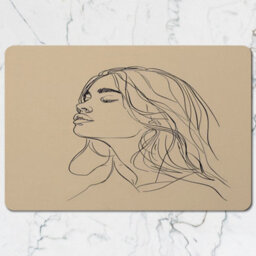 Benjamin Tate Design Line Art Placemat Coaster Set Luxe Wood Bottom Designer Artwork Limited Edition Exclusive - thumbnail 2