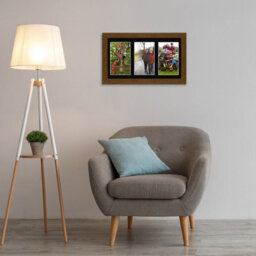 AK Frames 40X20Cm Dark Oak Modern Multi Photo Frame With Black Mount - Holds 3 Apertures (3X) 6X4 Photos - thumbnail 3