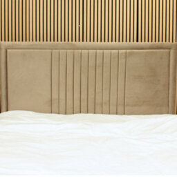 "Urban Textures - Veneto Luxury 51"" High Plush Velvet Fabric Upholstered Line Headboard - Mink"