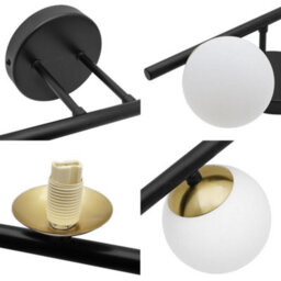 Long Life Lamps Company Modern Indoor Frosted Glass Globe Scone Matte Black Wall Light H3088 With Led G9 Warm White - thumbnail 6