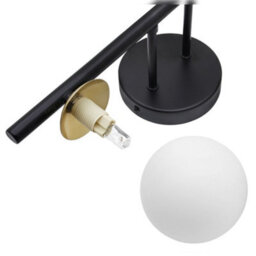 Long Life Lamps Company Modern Indoor Frosted Glass Globe Scone Matte Black Wall Light H3088 With Led G9 Warm White - thumbnail 5