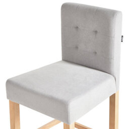 Beliani Grey Tufted Bar Stool Set Of 2 With Footrest - Modern Grey Velvet-Effect Fabric - Pair - thumbnail 7