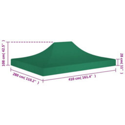 Walplus Party Tent Garden Gazebo Canopy Roof 4X3 M Green 270 G/mâ² - thumbnail 6