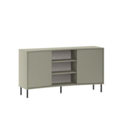 Fwstyle Frem 2 Door Curved Large Sideboard Ash Green Open Shelf (H) 81 (W) 150 (D) 40 - thumbnail 5