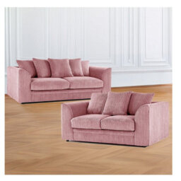 Hannah Jumbo Cord 3+2 Seater Sofa Set Pink
