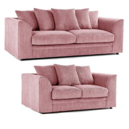 Hannah Jumbo Cord 3+2 Seater Sofa Set Pink - thumbnail 2