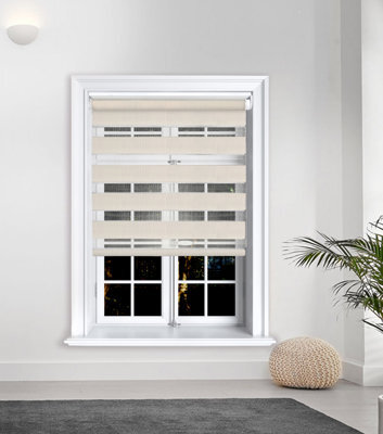 Lister Cartwright Day And Night/zebra Blinds, Premium Quality Double Roller, Vision Blinds(Cream, 180 X 165 Cm) - image 1