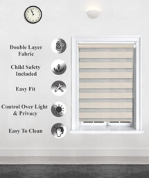 Lister Cartwright Day And Night/zebra Blinds, Premium Quality Double Roller, Vision Blinds(Cream, 180 X 165 Cm) - thumbnail 3