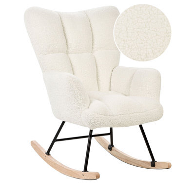 Beliani Rocking Chair Oulu Boucle White - image 1