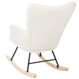 Beliani Rocking Chair Oulu Boucle White - thumbnail 7