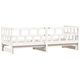 Berkfield Daybed With Trundle White 90X190 Cm Solid Wood Pine - thumbnail 8