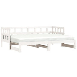 Berkfield Daybed With Trundle White 90X190 Cm Solid Wood Pine - thumbnail 2