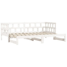 Berkfield Daybed With Trundle White 90X190 Cm Solid Wood Pine - thumbnail 3