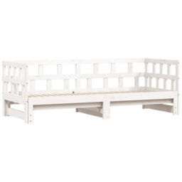 Berkfield Daybed With Trundle White 90X190 Cm Solid Wood Pine - thumbnail 5
