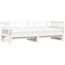 Berkfield Daybed With Trundle White 90X190 Cm Solid Wood Pine - thumbnail 4