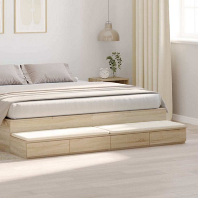 Berkfield Bed Drawers Sonoma Oak 200X36,5X16,5 Cm Engineered Wood - image 1