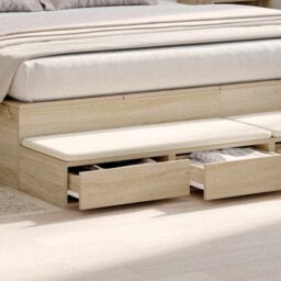 Berkfield Bed Drawers Sonoma Oak 200X36,5X16,5 Cm Engineered Wood - thumbnail 4