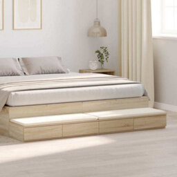 Berkfield Bed Drawers Sonoma Oak 200X36,5X16,5 Cm Engineered Wood - thumbnail 1