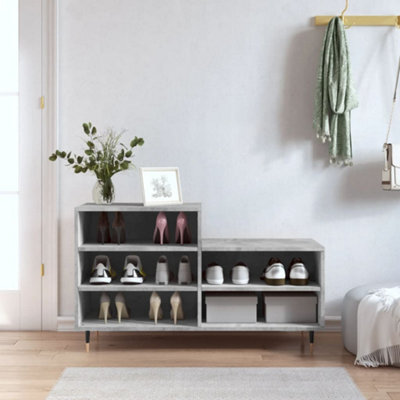 Berkfield Shoe Cabinet Concrete Grey 102X36X60 Cm Engineered Wood - image 1