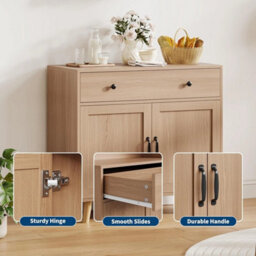 Buffet Sideboard Cabinet W Drawer Storage Coffee Bar Kitchen Table - thumbnail 4