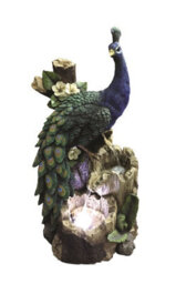 Outdoor Living UK Aqua Creations Peacock On Tree Trunk Mains Plugin Powered Water Feature - thumbnail 2