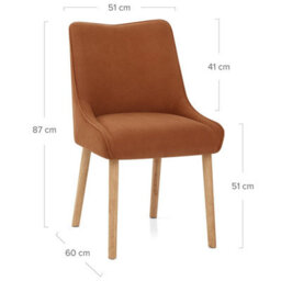 Atlantic Isabella Oak Dining Chair Brown Fabric - thumbnail 4