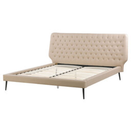 Beliani Bedroom Set Faux Leather Essonne 160 X 200 Cm (Eu King Size) Beige - thumbnail 5