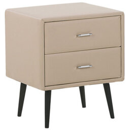 Beliani Bedroom Set Faux Leather Essonne 160 X 200 Cm (Eu King Size) Beige - thumbnail 6