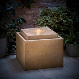 Valuelights Solar Power Natural Square Outdoor Garden Water Fountain Feature - thumbnail 2
