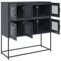 Berkfield Sideboard Anthracite 100.5X39X107 Cm Cold-Rolled Steel - thumbnail 6