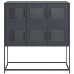 Berkfield Sideboard Anthracite 100.5X39X107 Cm Cold-Rolled Steel - thumbnail 5