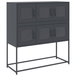 Berkfield Sideboard Anthracite 100.5X39X107 Cm Cold-Rolled Steel - thumbnail 2