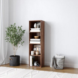Urbn-Living Urbnliving 30Cm Height Teak 4 Tier Wooden Bookcase Shelving Display Storage Wood Shelf Shelves Cube - thumbnail 2