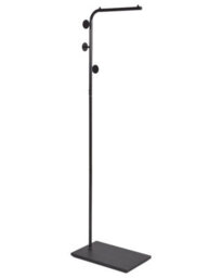 Wyld And Coco Black Metal Coat Stand 169 Cm Freestanding Industrial Modern Jacket Rack For Hallway - thumbnail 3