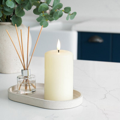 Festive Lights Ember™ Battery Signature Ivory Candle, 12.5Cm - image 1