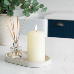 Festive Lights Ember™ Battery Signature Ivory Candle, 12.5Cm