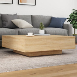 Berkfield Coffee Table With Led Lights Sonoma Oak 100X100X31 Cm - thumbnail 1
